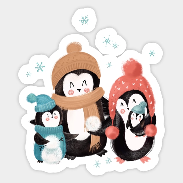 Penguins family Sticker by Elena Amo